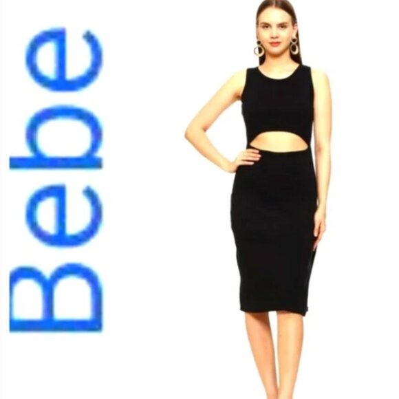 Womens Black Cut-out Bebe Dress XL - Picture 1 of 9